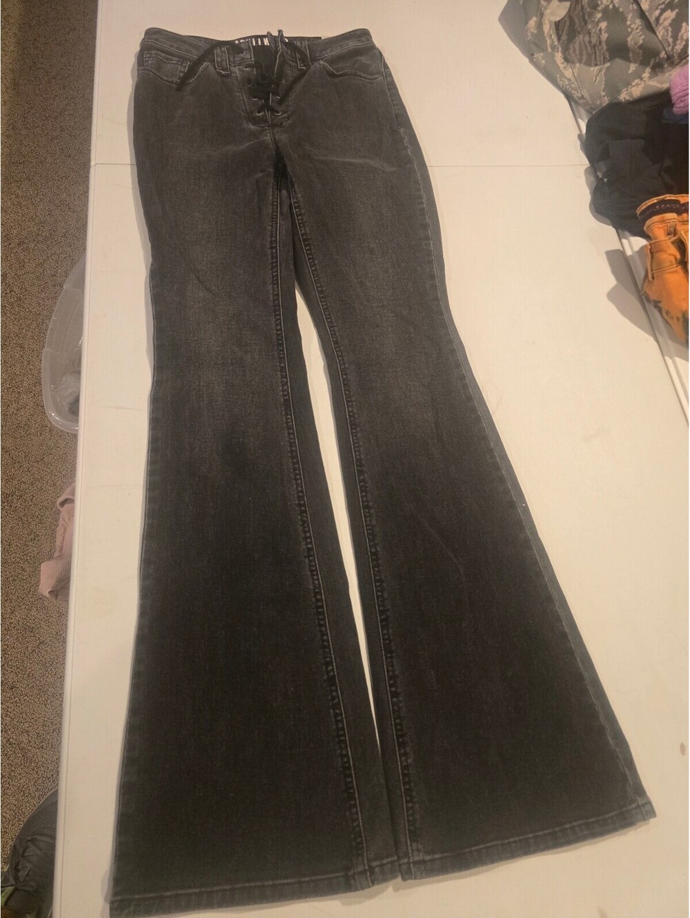 Idyllwind Fueled by Miranda Lambert Women's Black Lace-Up Flared Jeans Size 4